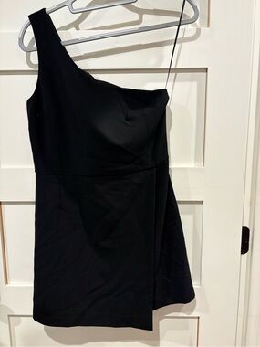 French Connection Black One-Shoulder Mini Dress
